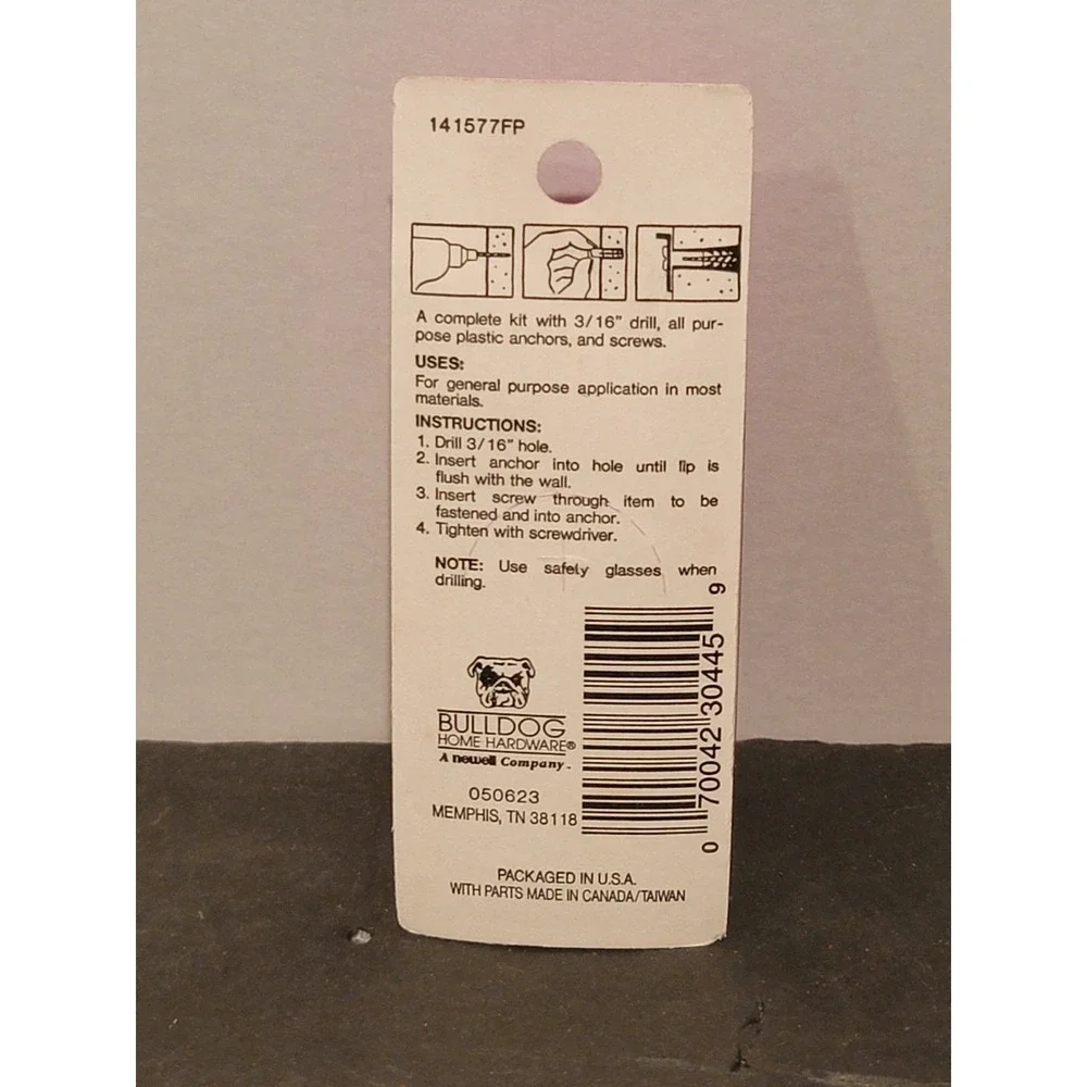 12 Piece DryWall Anchors Wallboard #4 X 3/16